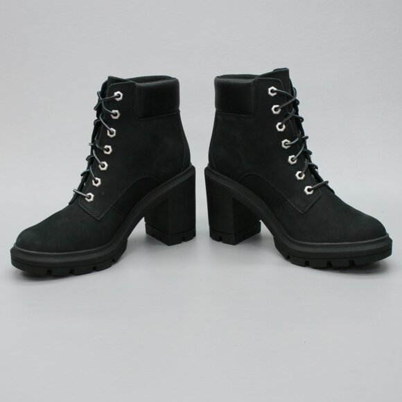 Timberland Ladies 8.5 Allington Heights 6" Black Nubuck Heels Ankle Boots A5Y6C - Picture 12 of 12